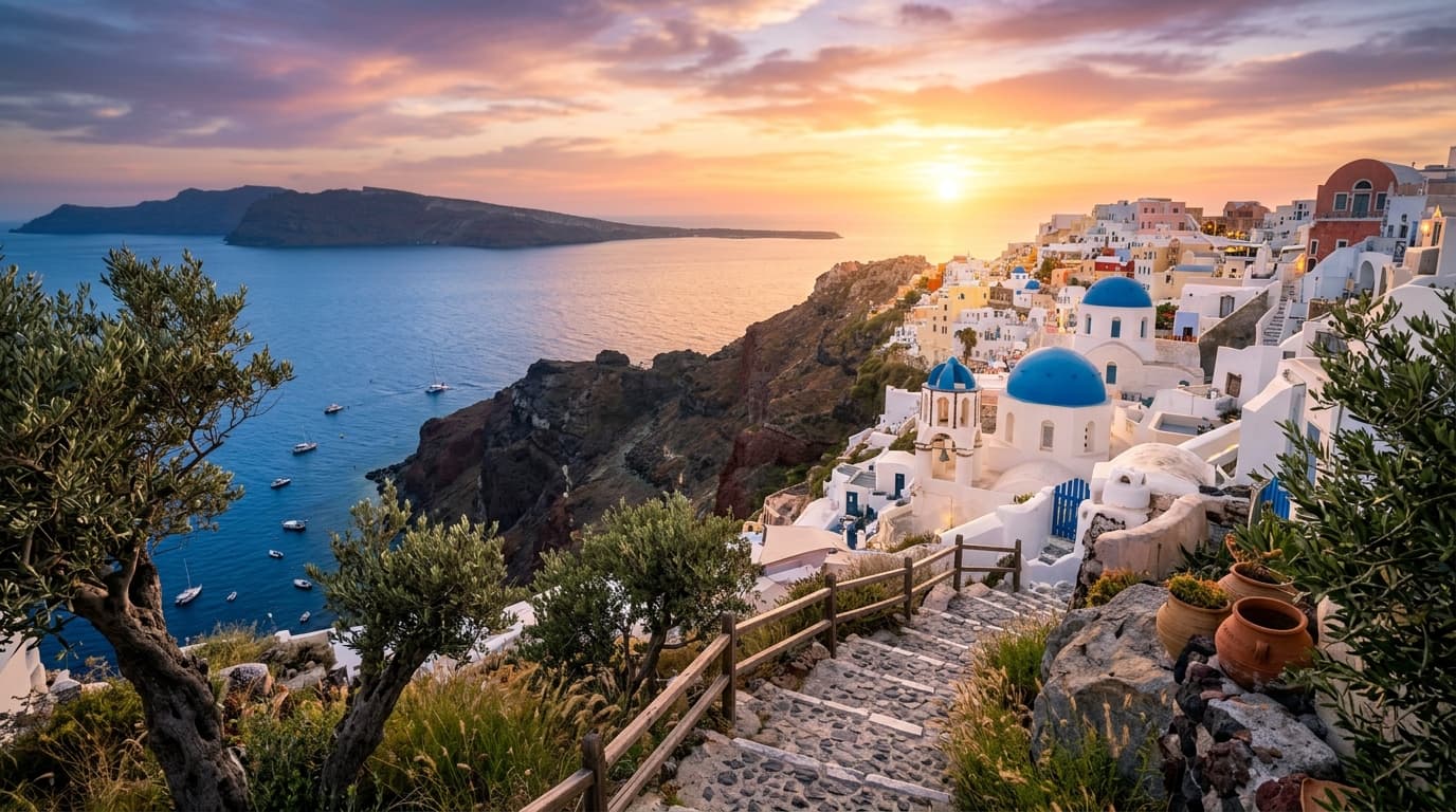 Greek Mediterranean landscape